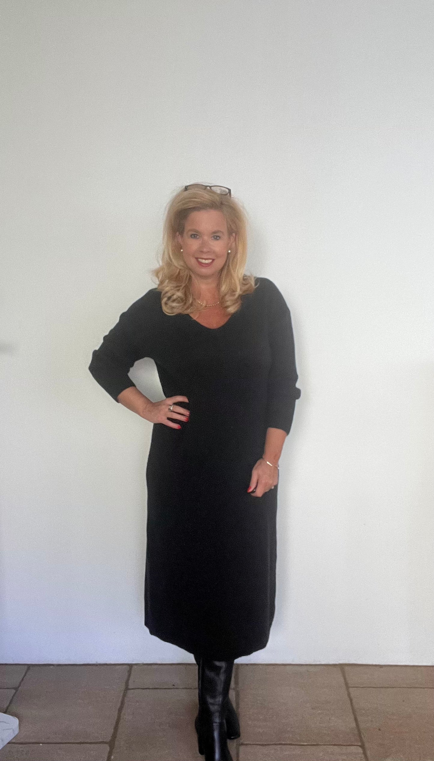 Langes Strickkleid