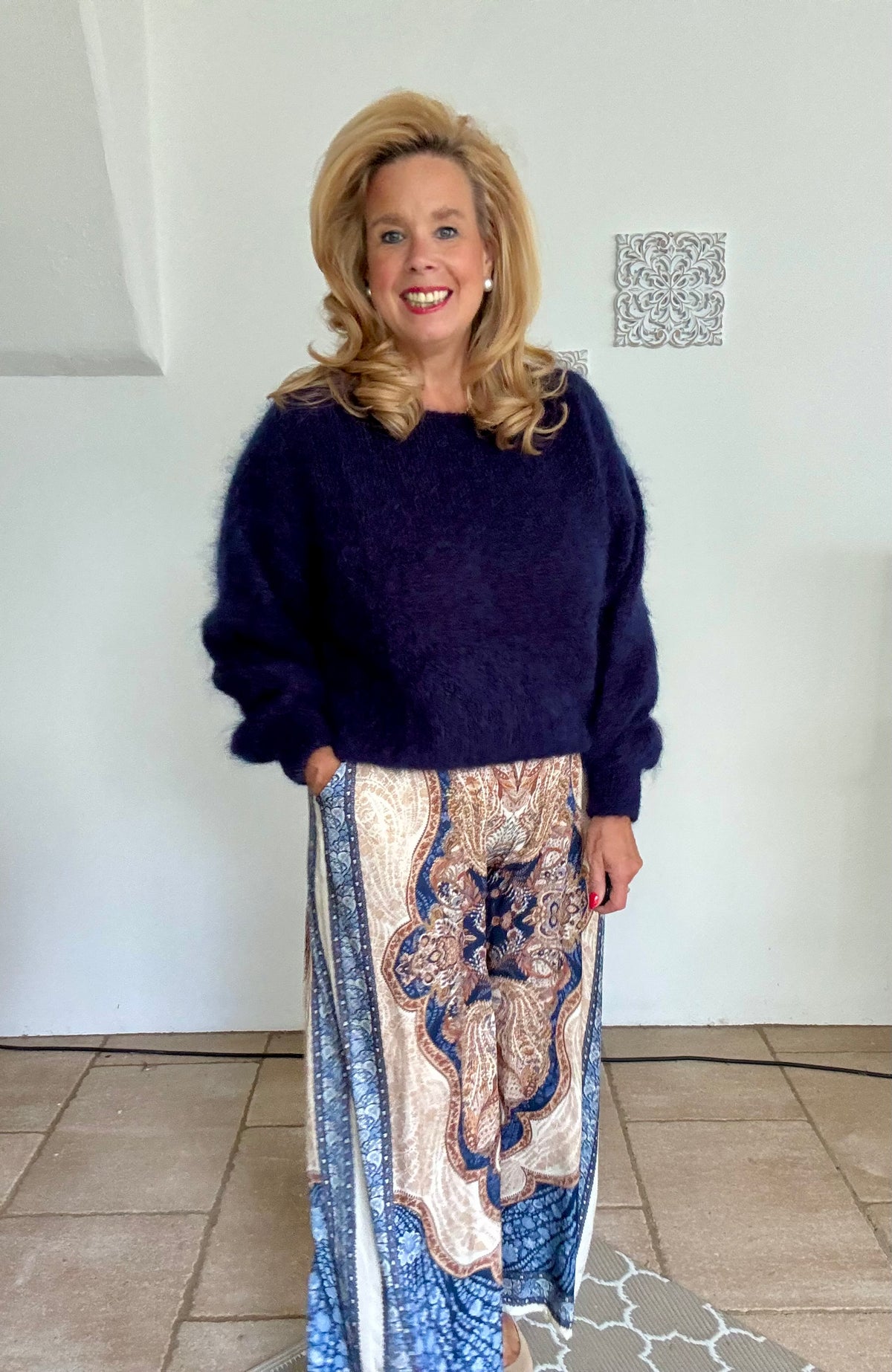 Mohairpullover marine