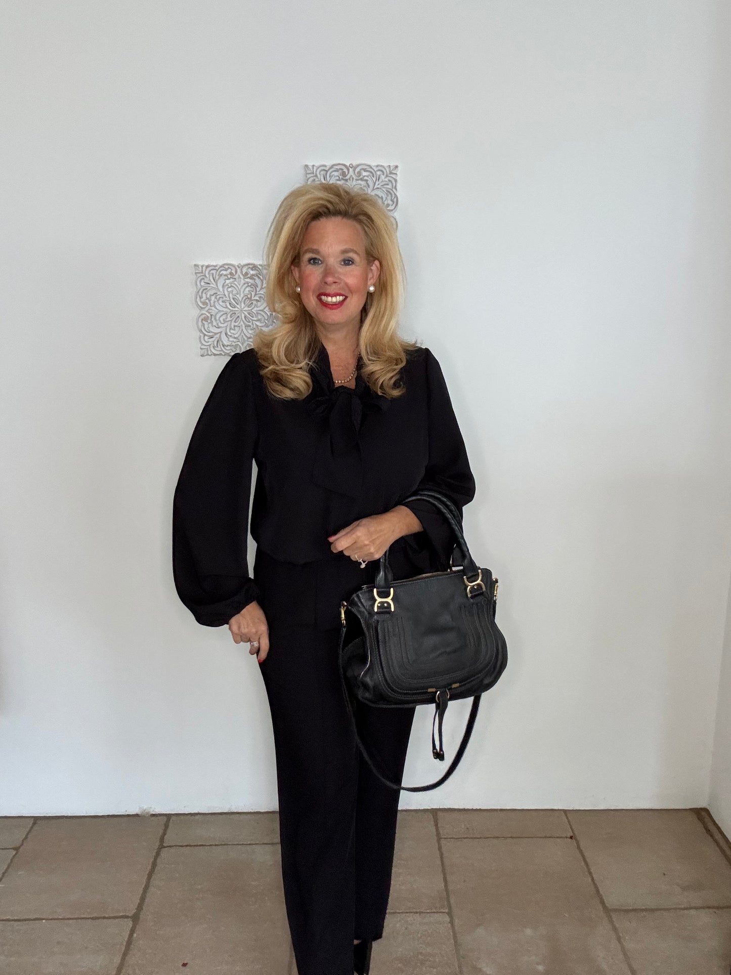 Bluse mit Schluppenkragen