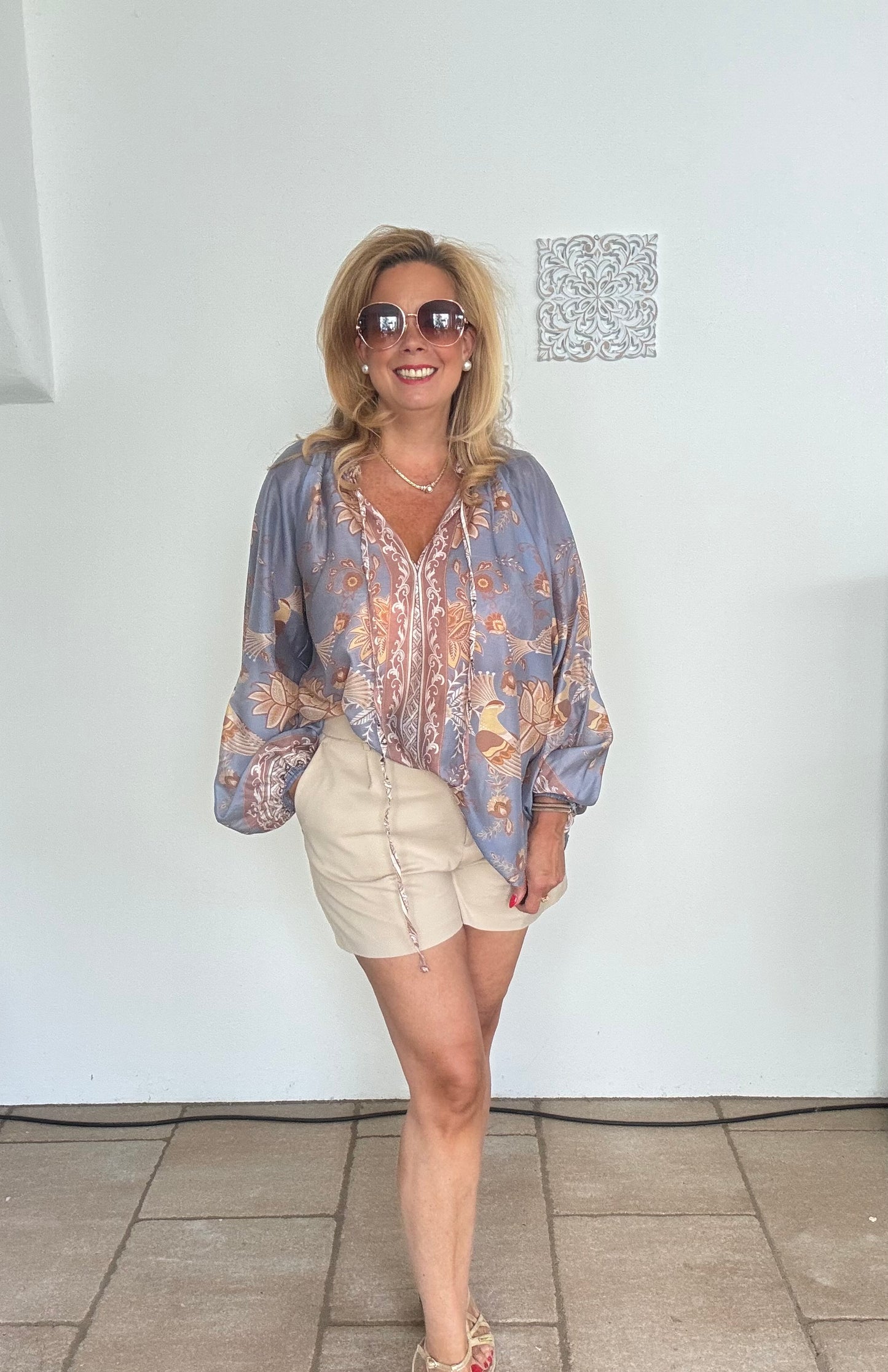 Bluse mit exklusivem Druck