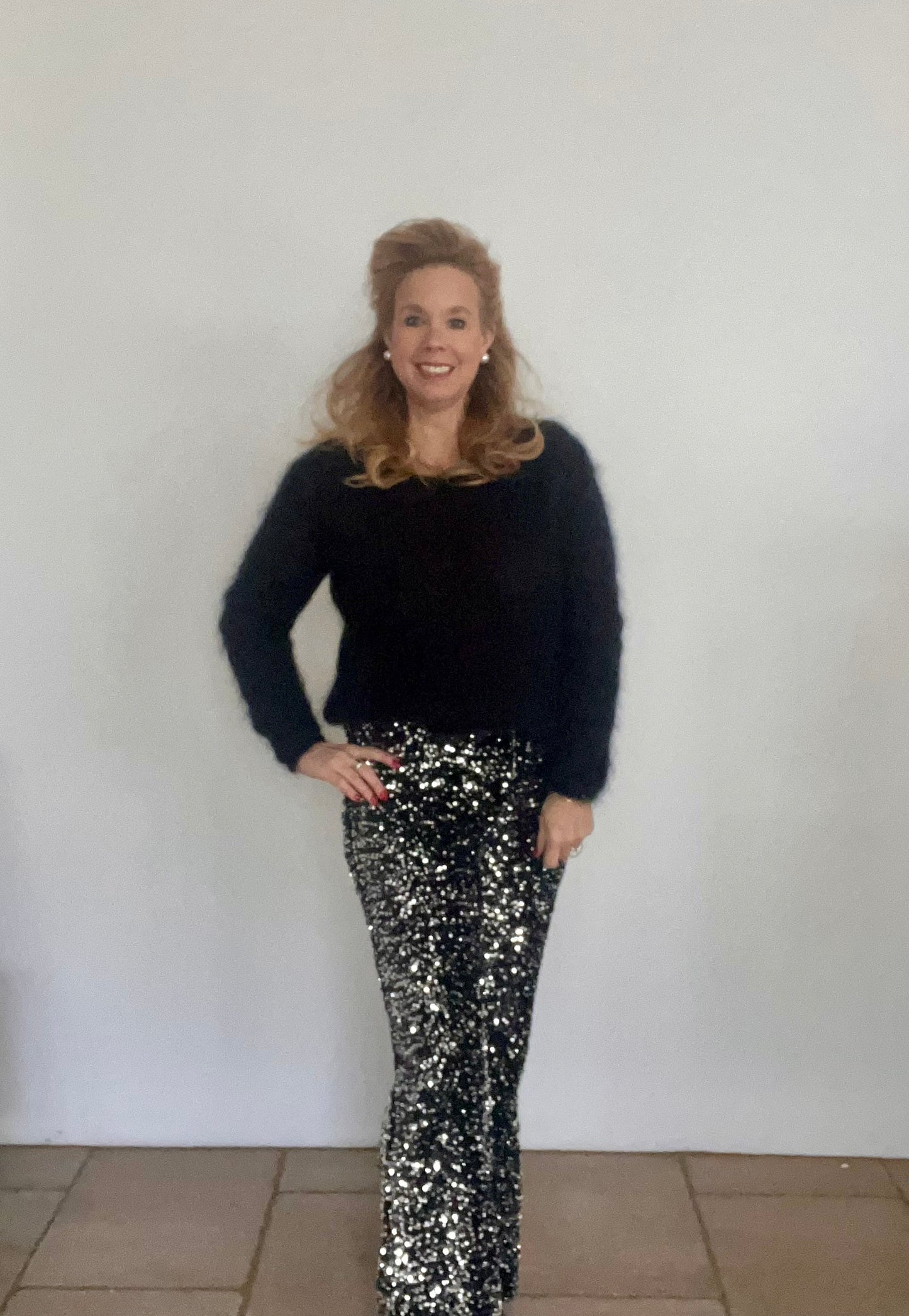 Paillettenhose in schwarz und Silber