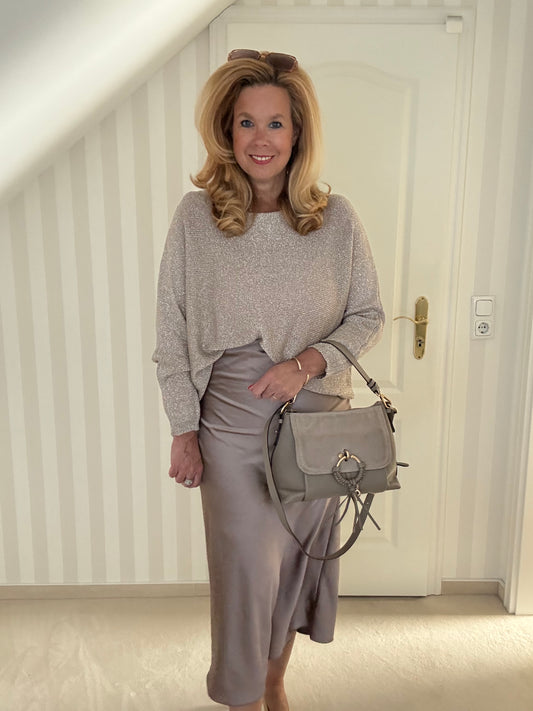 Sommerpullover in Gold/taupe