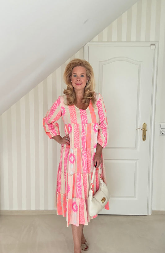 Sommerkleid pink beige