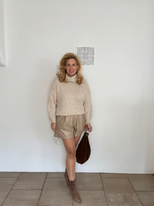 Shorts aus veganem Leder