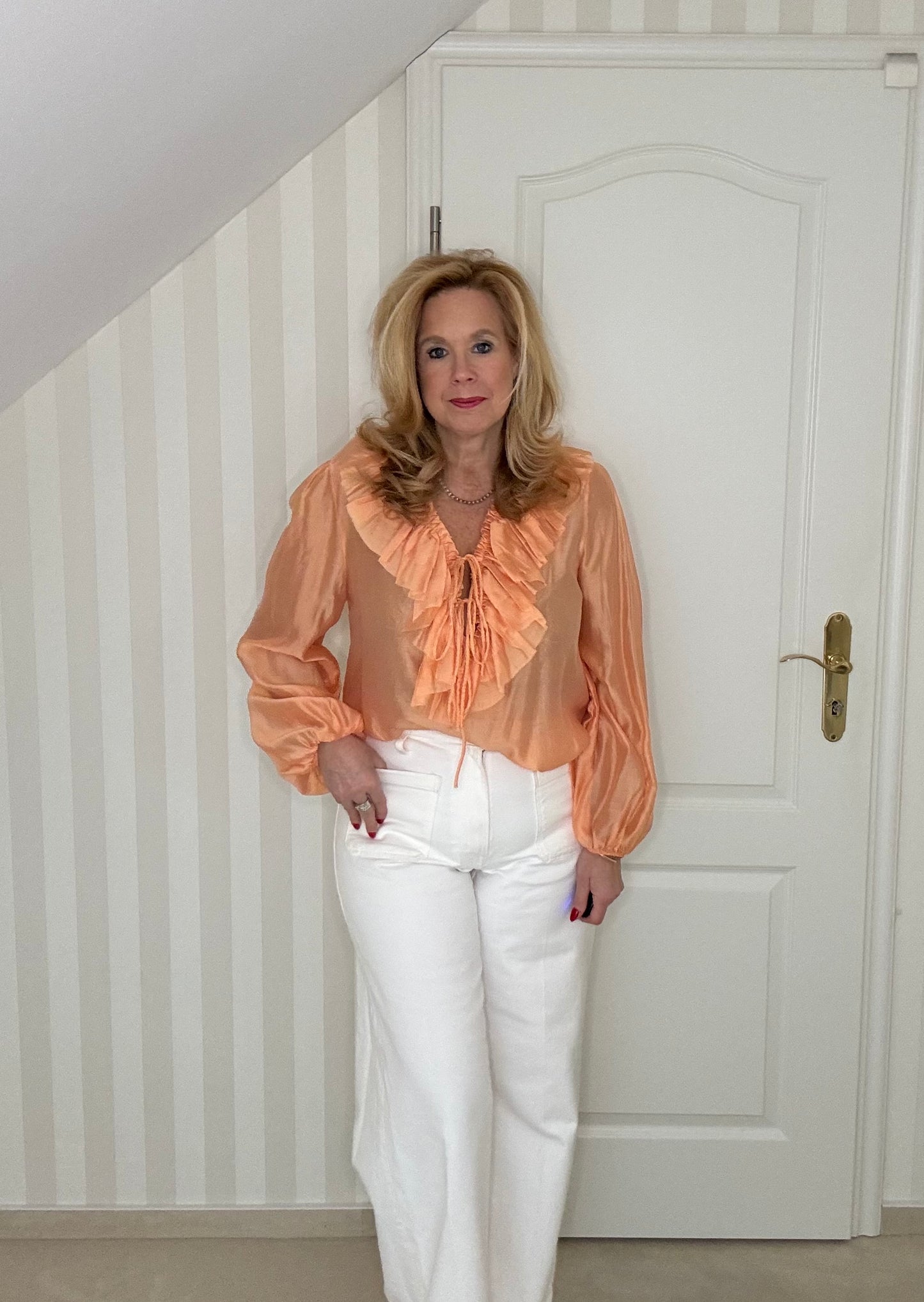 Bluse mit Volantkragen