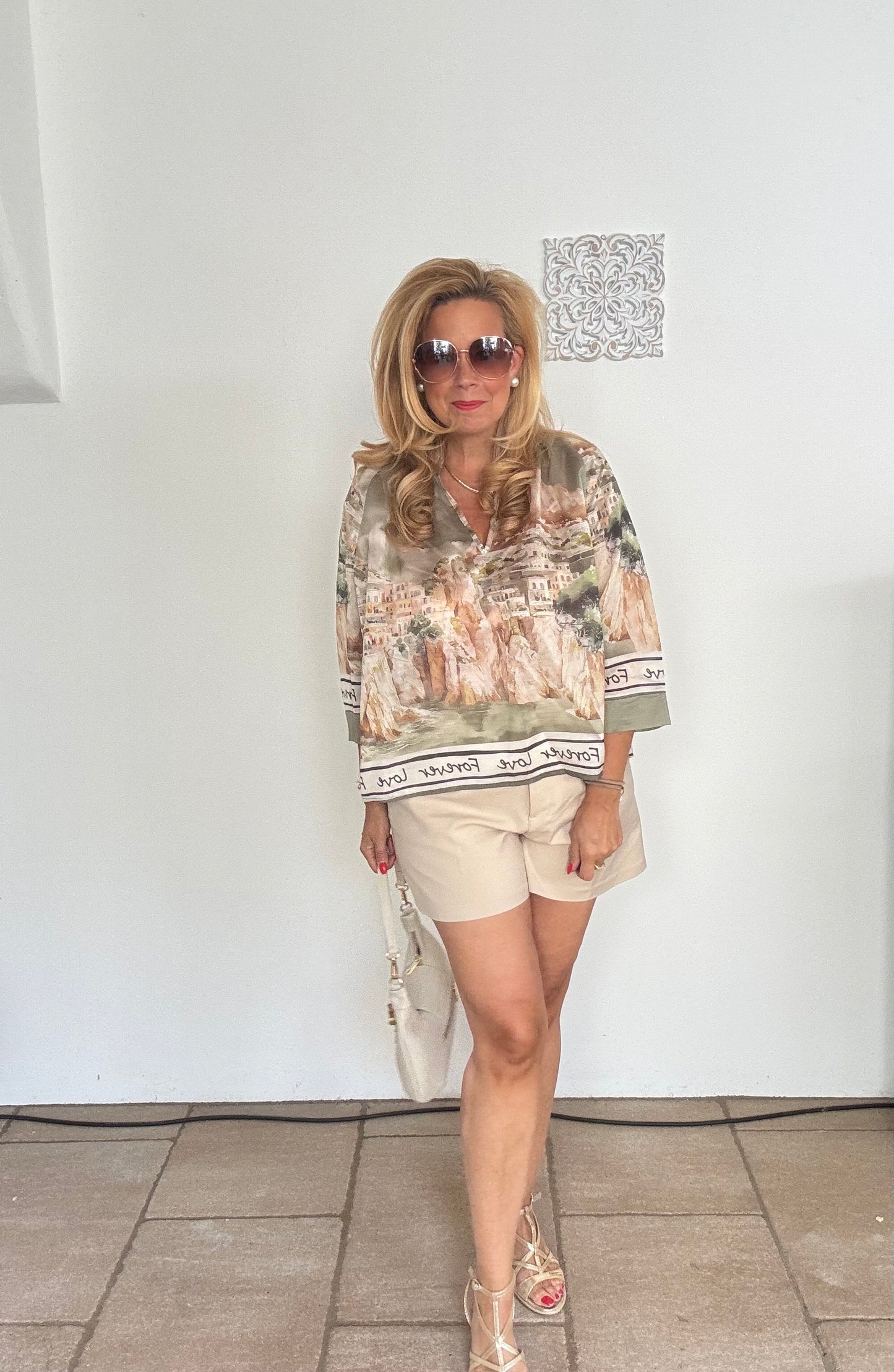 Bluse Stadt am Meer