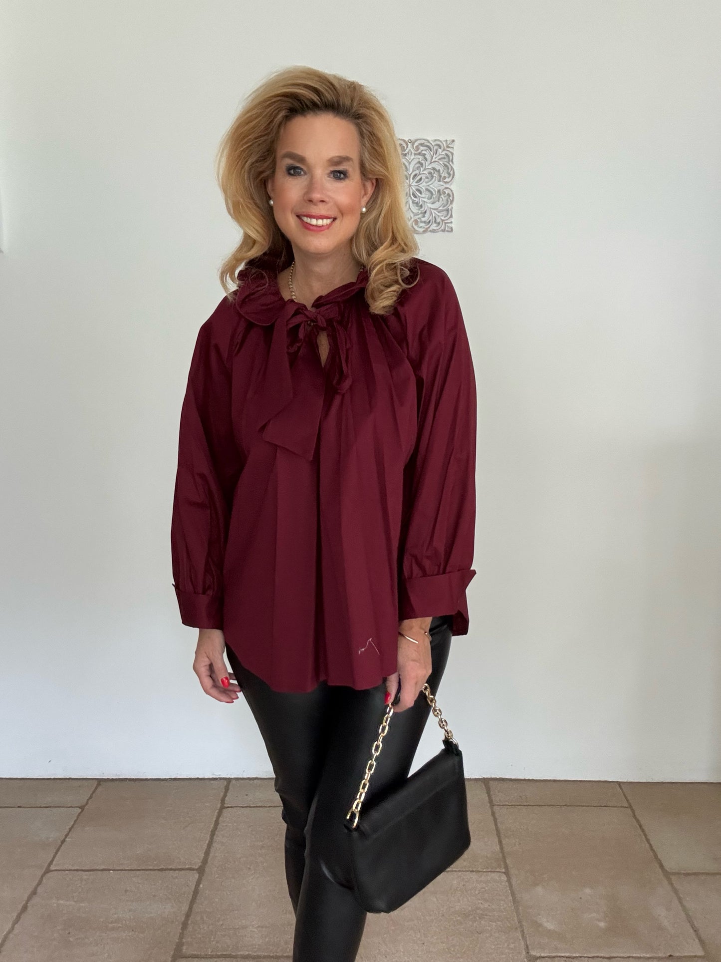 Bluse mit Rüchenkragen