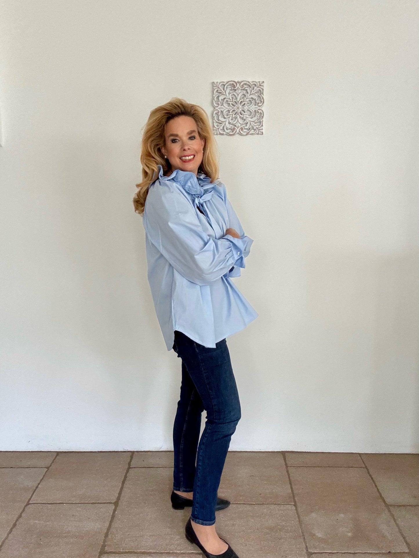 Bluse mit Rüchenkragen