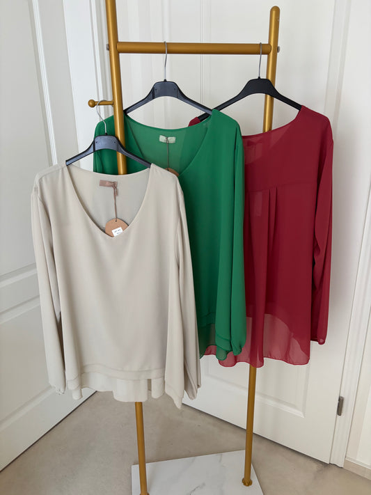 Zarte Bluse mit V-Ausschnitt