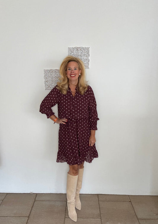 Pünktchenkleid in zwei Farben