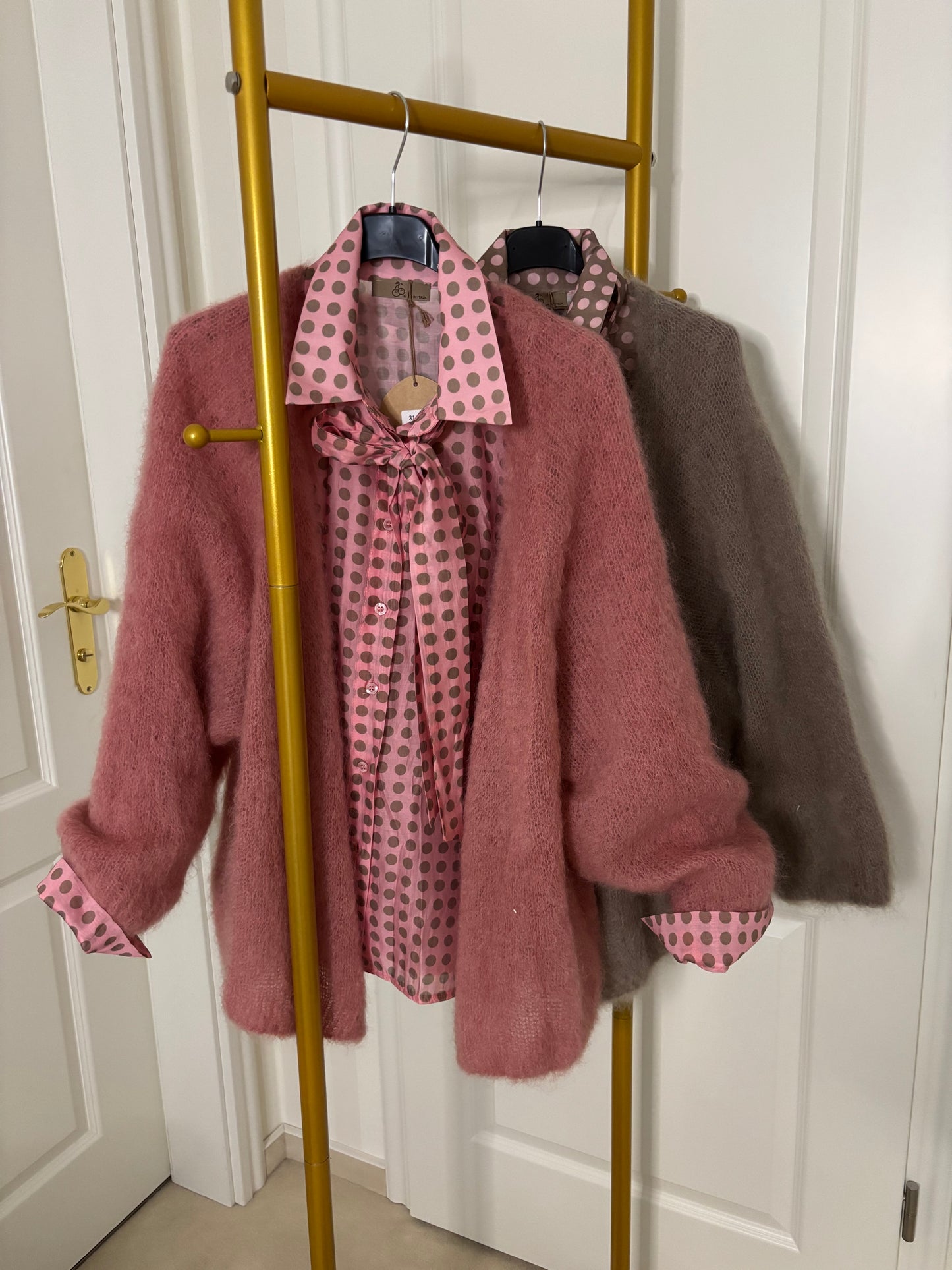Weite verschlusslose Strickjacke aus edler Mohairmischung