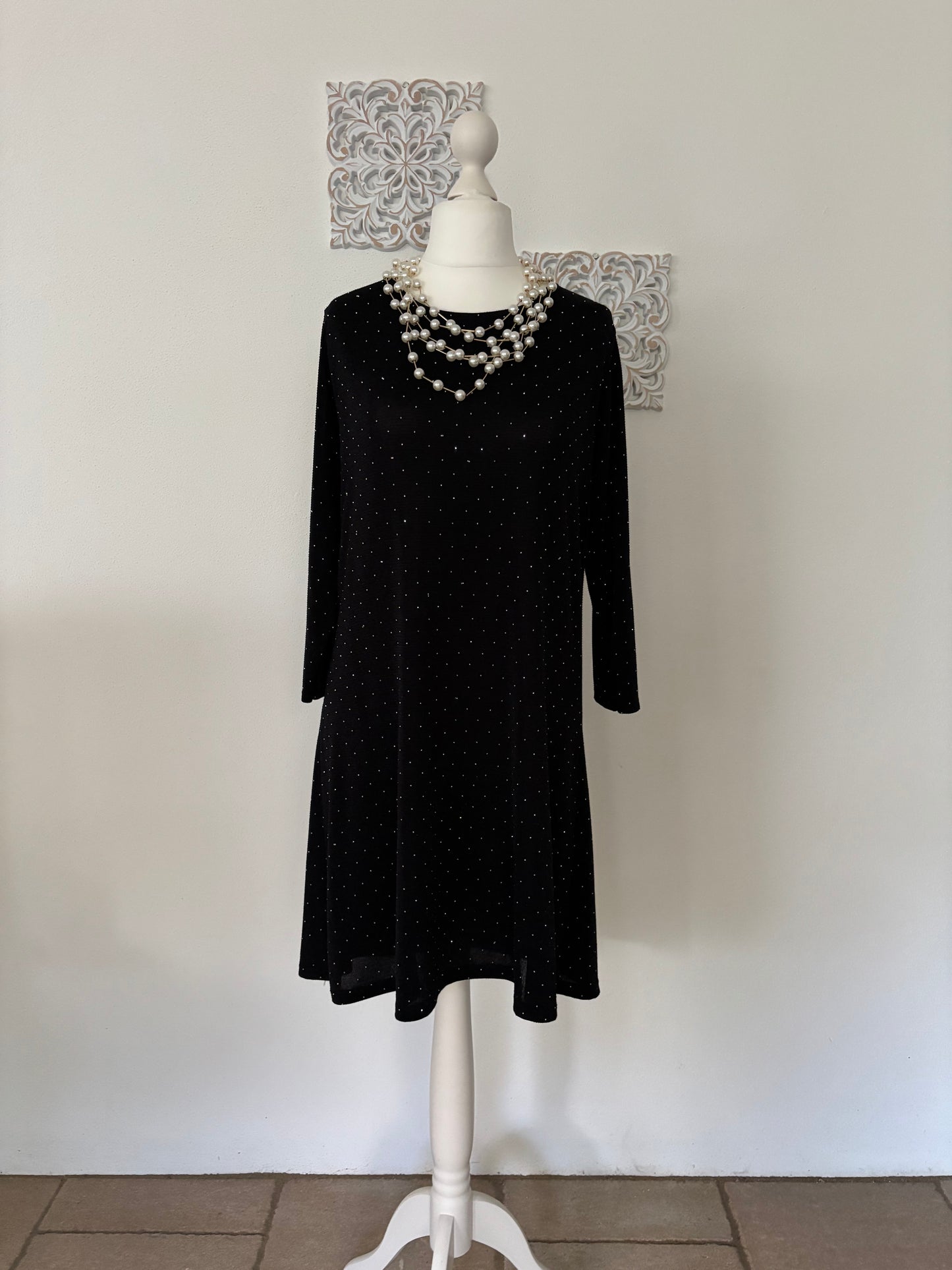 Jerseykleid mit Strassapplikation