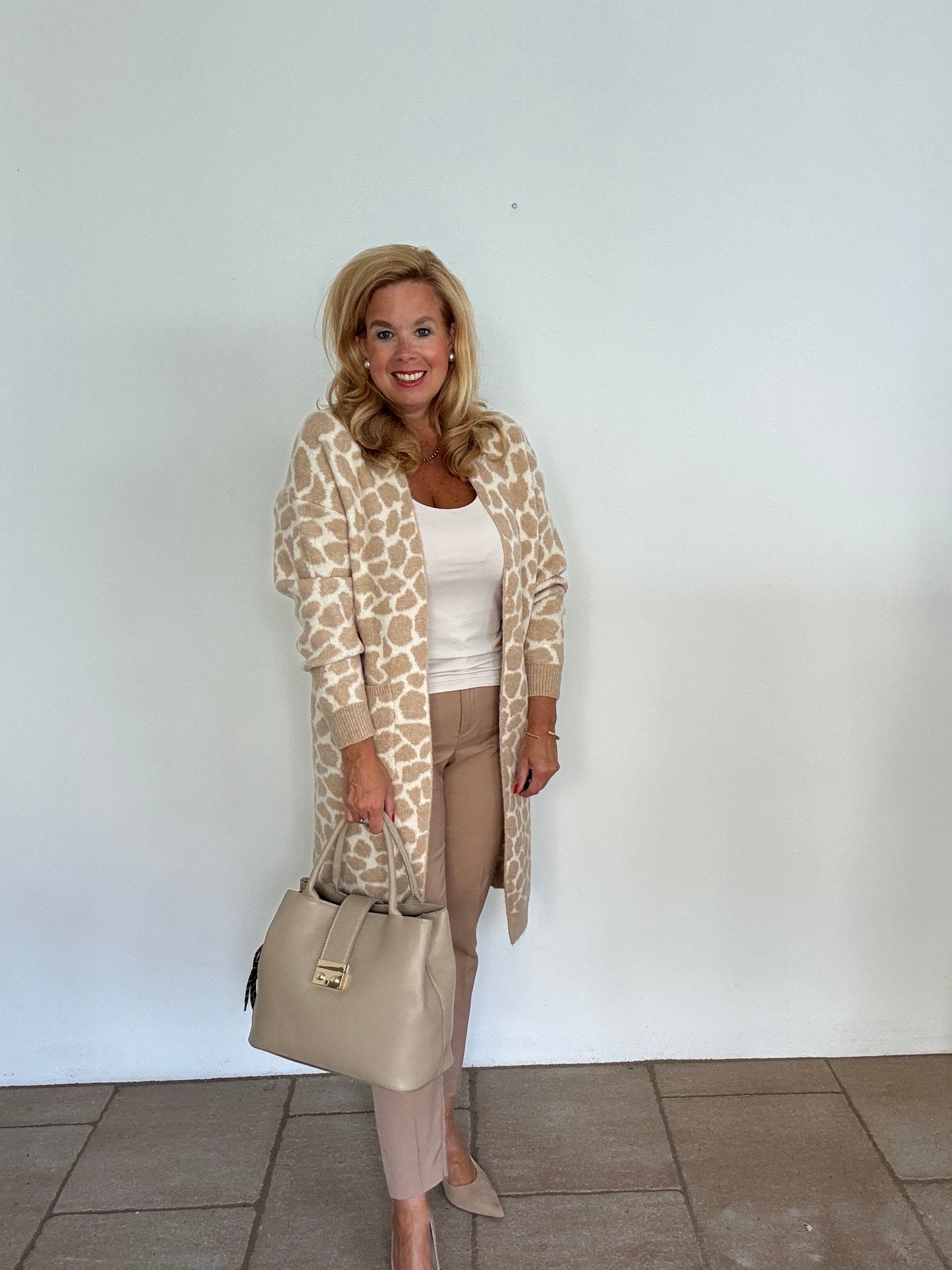 Strickmantel beige