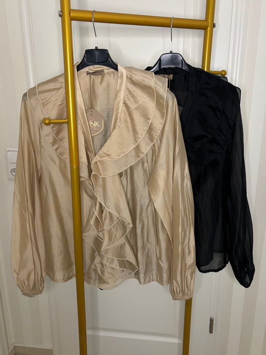 Duftige Bluse mit V-Ausschnitt