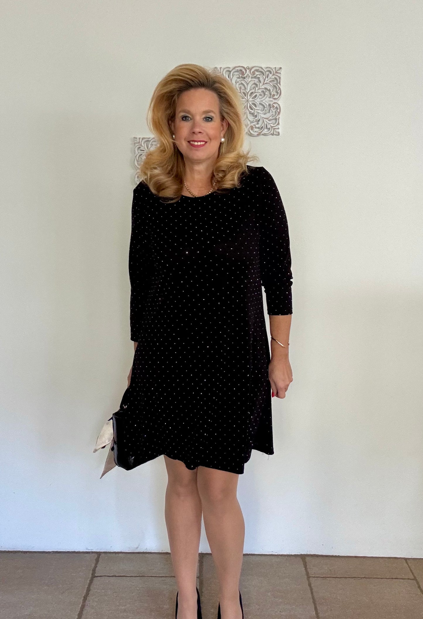 Jerseykleid mit Strassapplikation