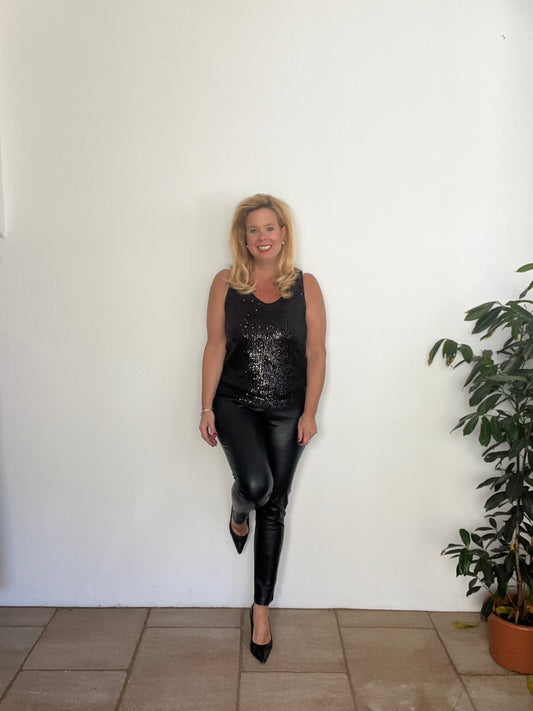 Paillettentop schwarz