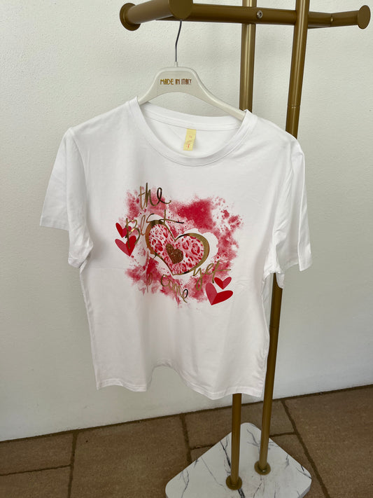 T-Shirt „Rosa Herz“